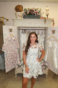 Smocked Puff Sleeve Flare Dress image 0