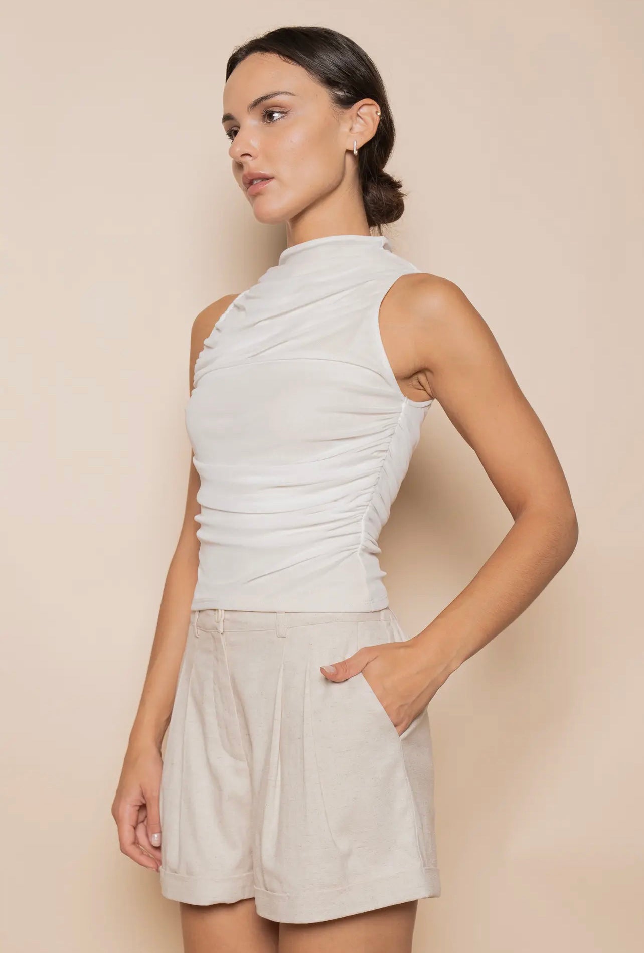 Ruched Mesh Tank Top image 3