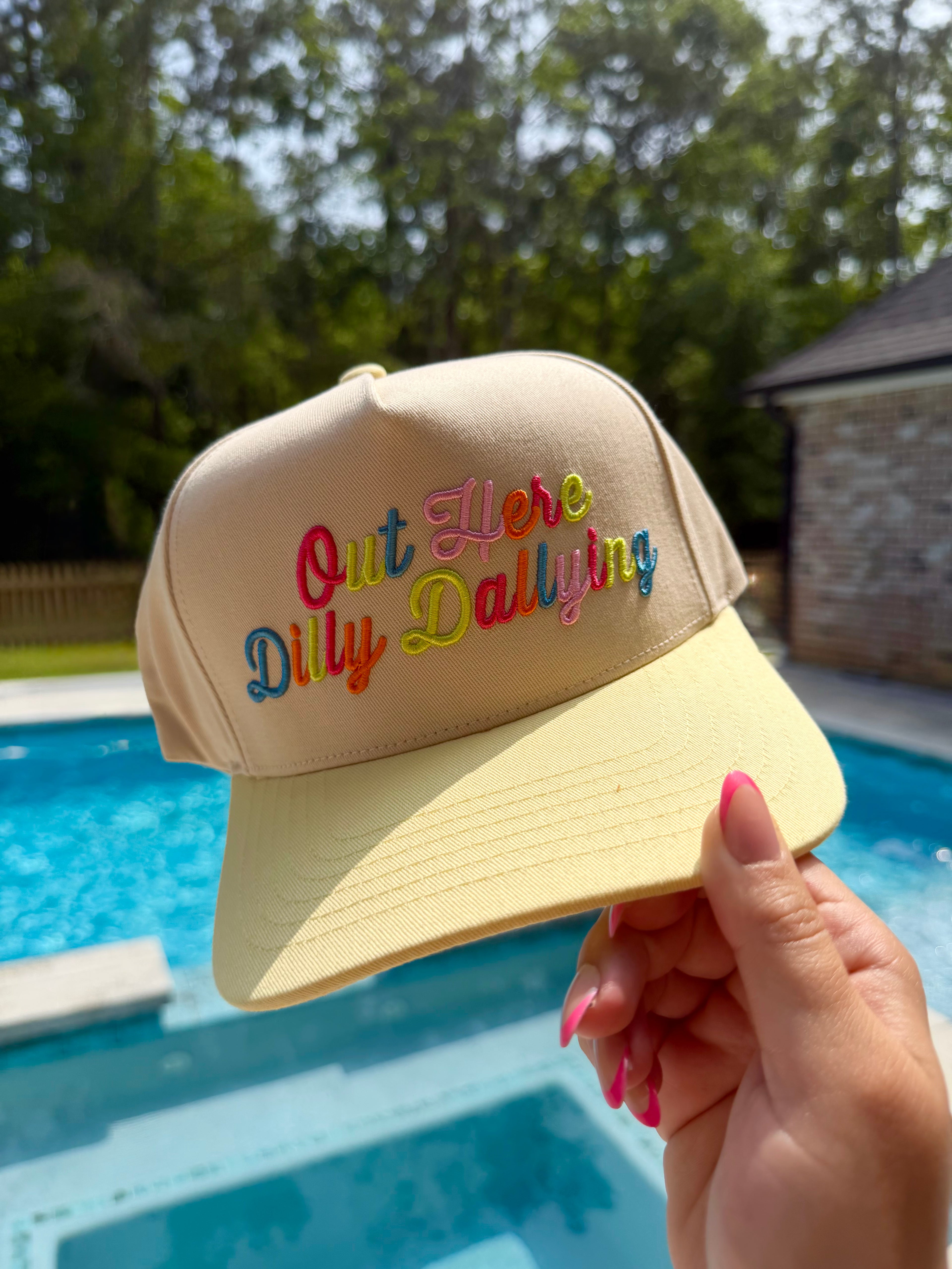 Yellow Dilly Dallying Trucker Hat image 0