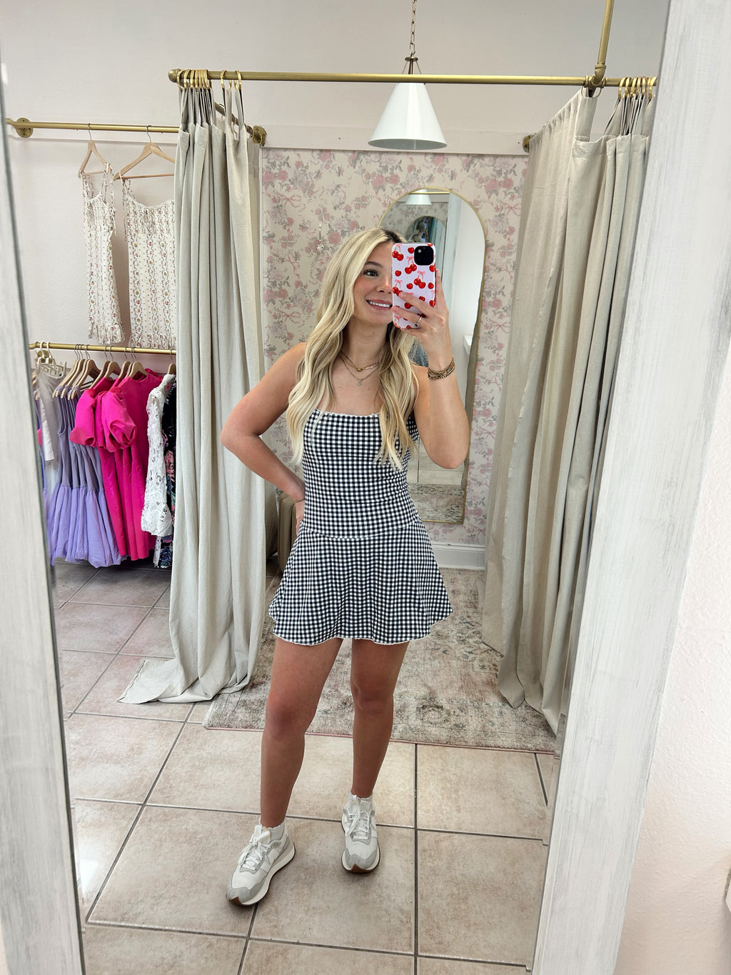 Gingham and Lace Activewear Dress  image 0