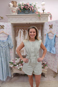Sage Green Denim Romper image 0