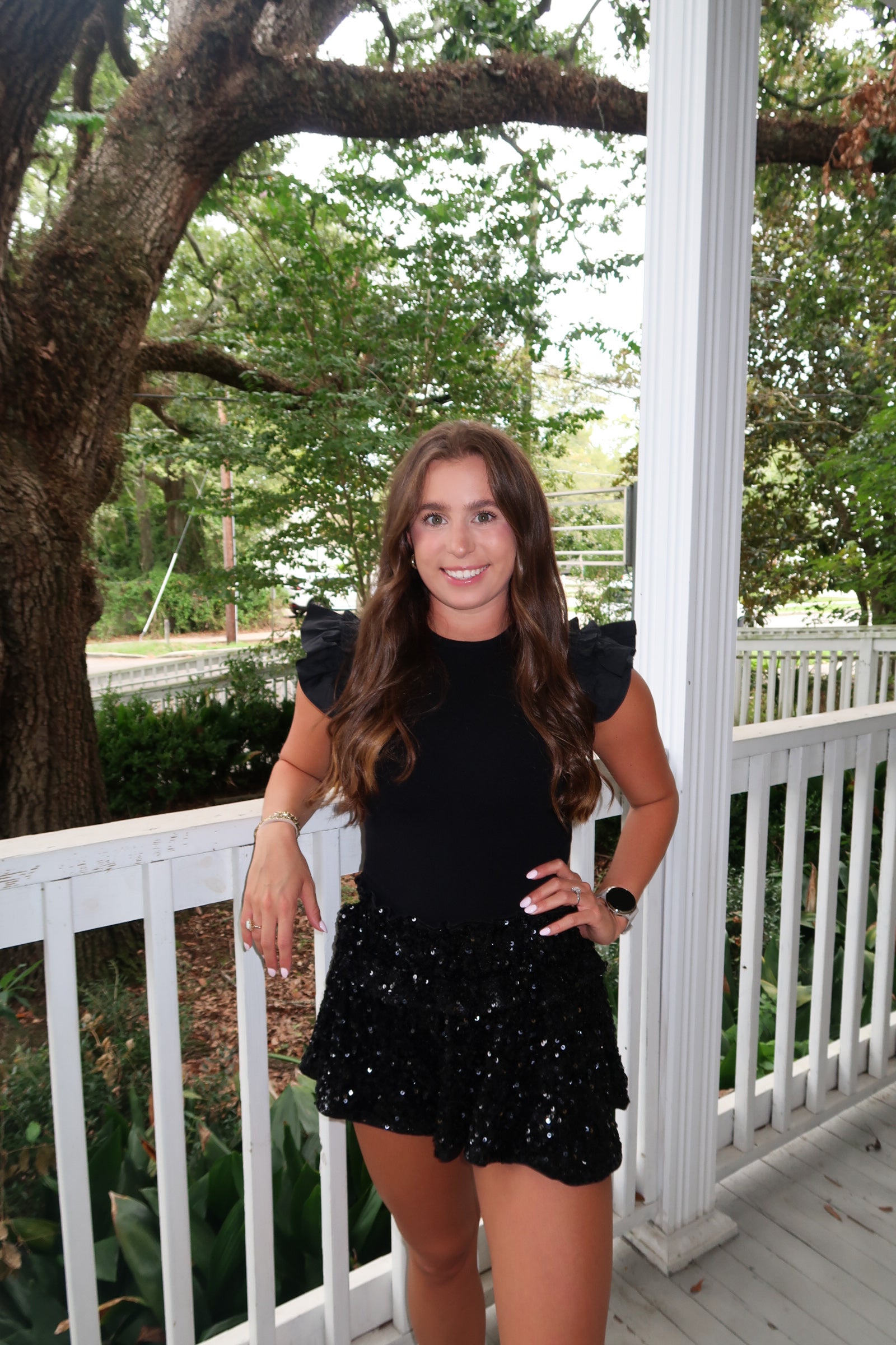 High Waisted Sequin Shorts image 0