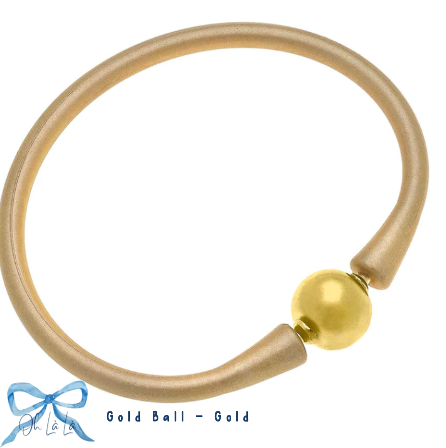Bali 24K Gold Plated Ball Bead Silicone Bracelet image 7