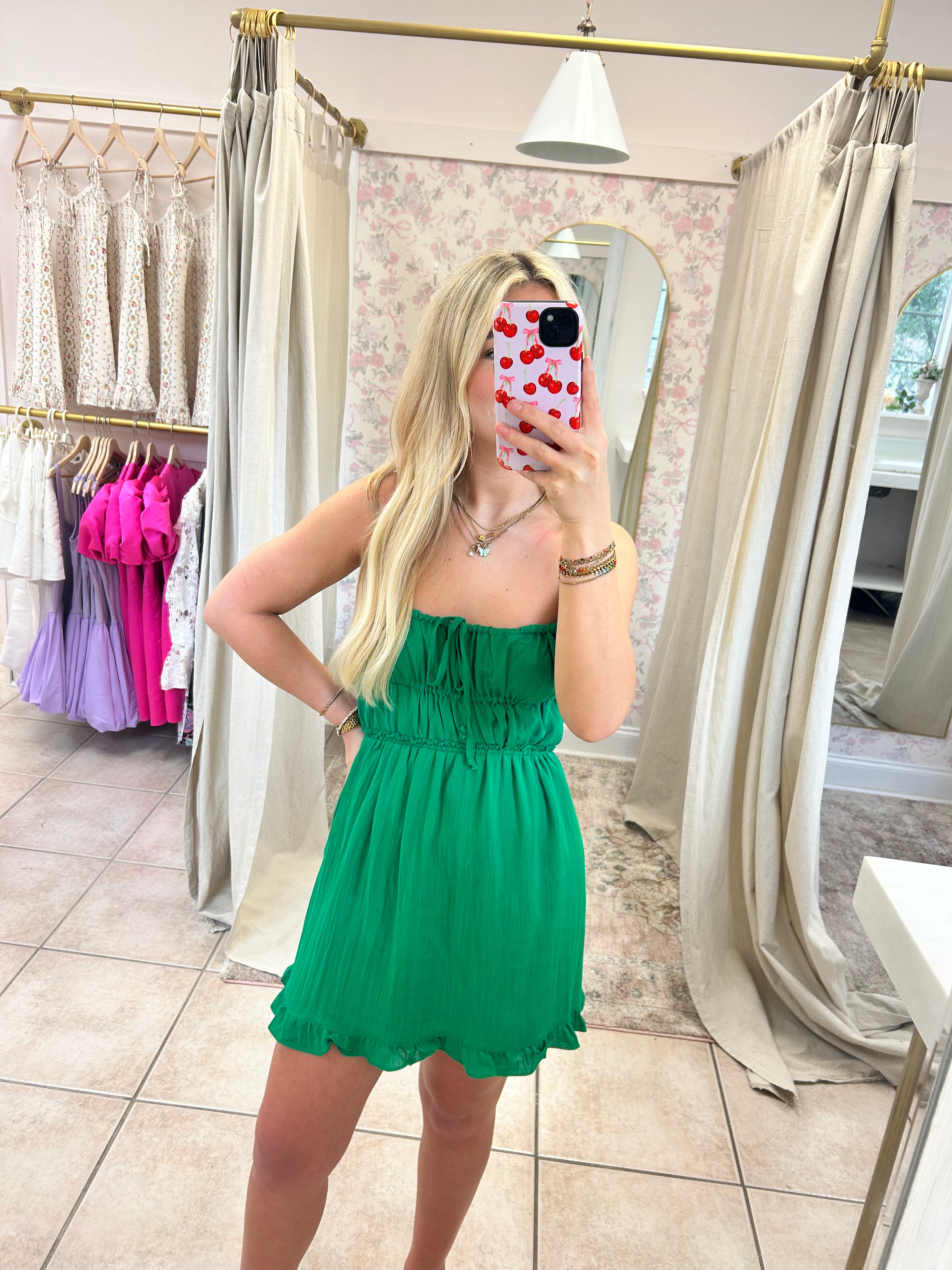 Green Open Back Mini Dress  image 0