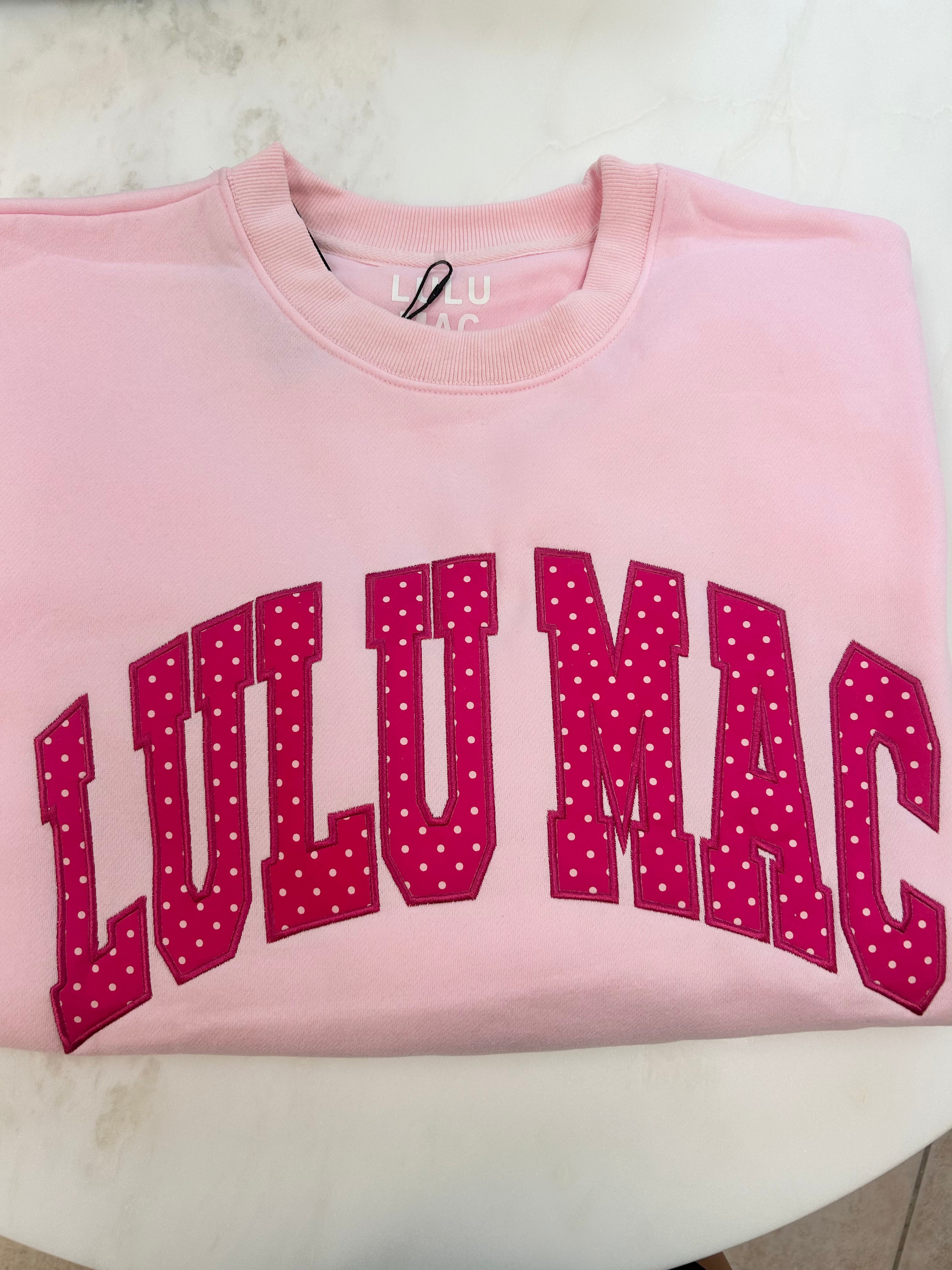 Pink Polka Dot Lulu Mac Sweatshirt  image 0
