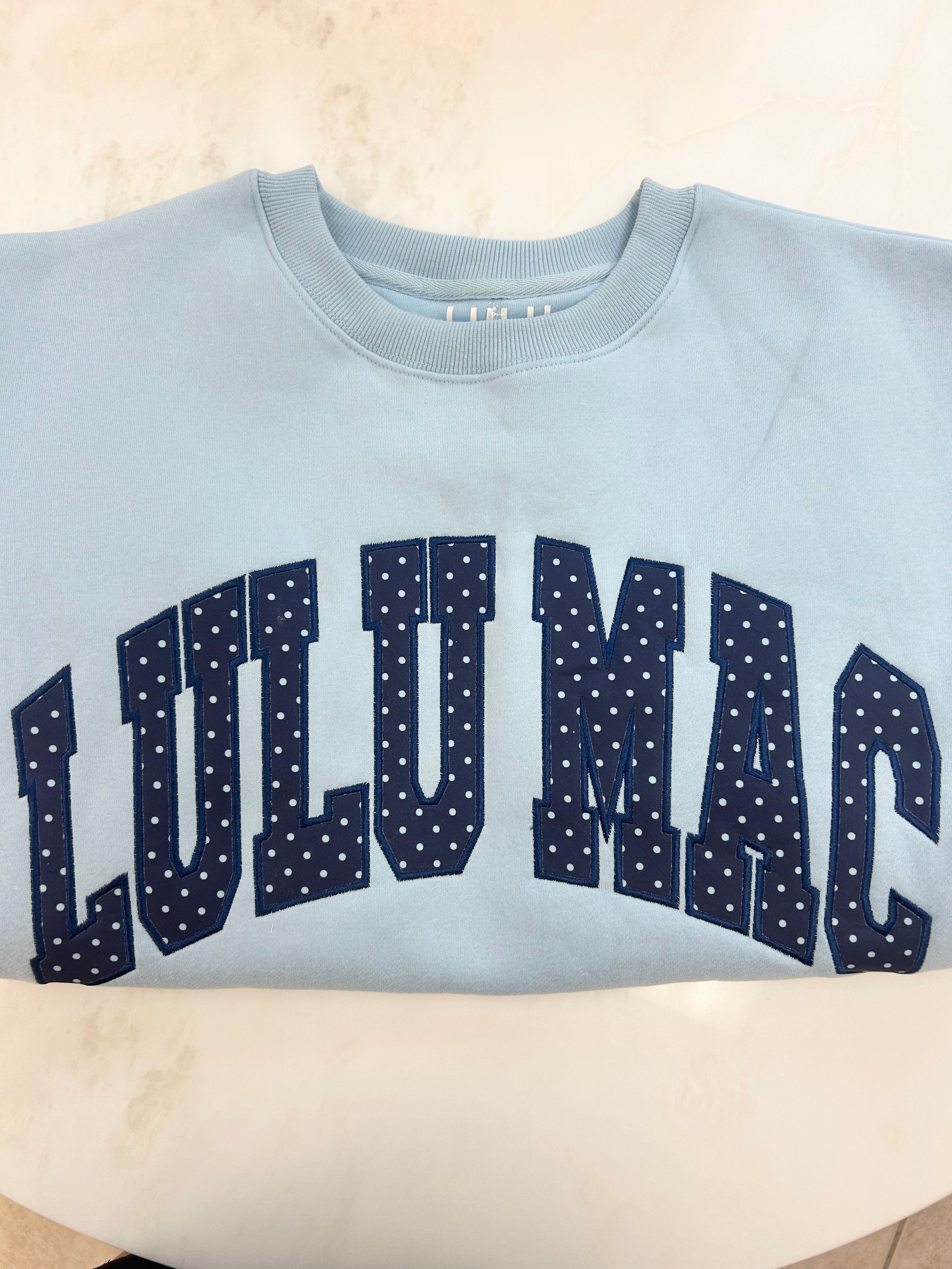 Blue Polka Dot Lulu Mac Sweatshirt  image 0