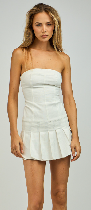 White Denim Dress image 1