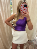 White High Waist Mini Skort  image 0