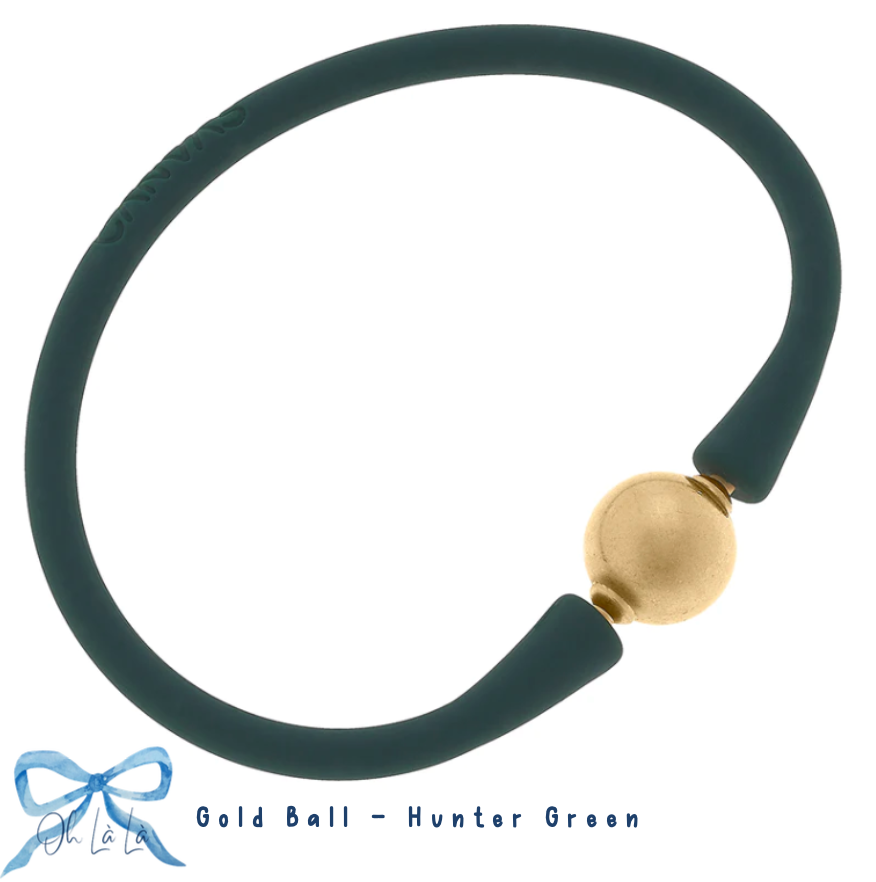 Bali 24K Gold Plated Ball Bead Silicone Bracelet image 5
