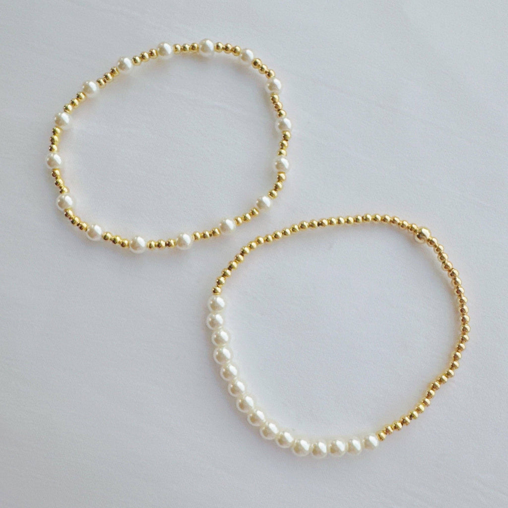 Pearls & Gold Bracelet Set