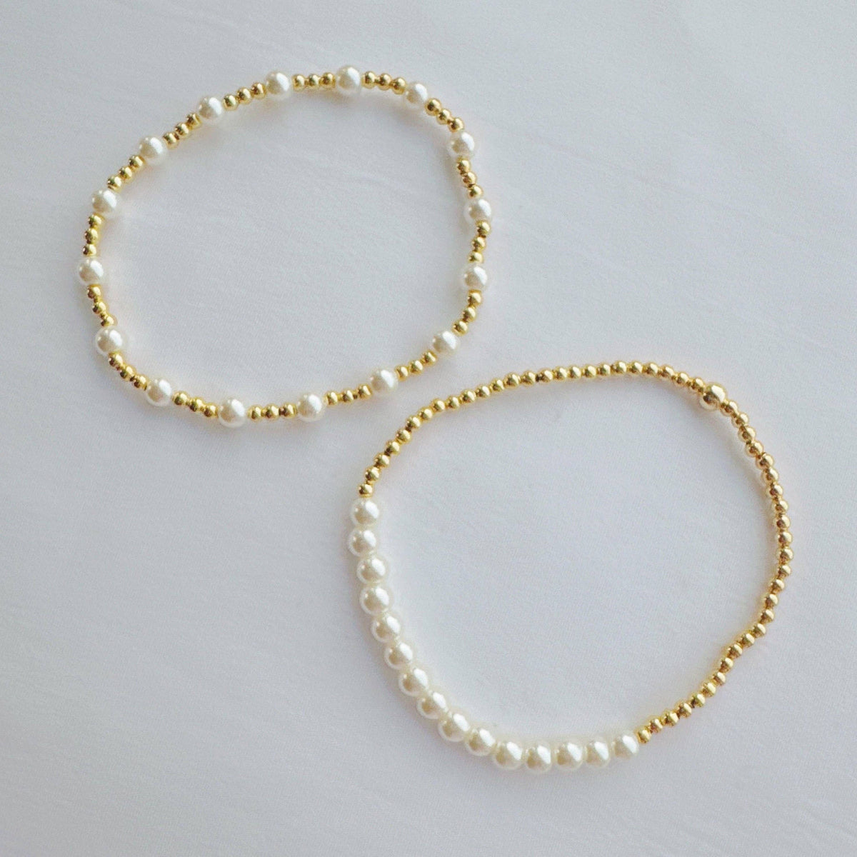 Pearls & Gold Bracelet Set