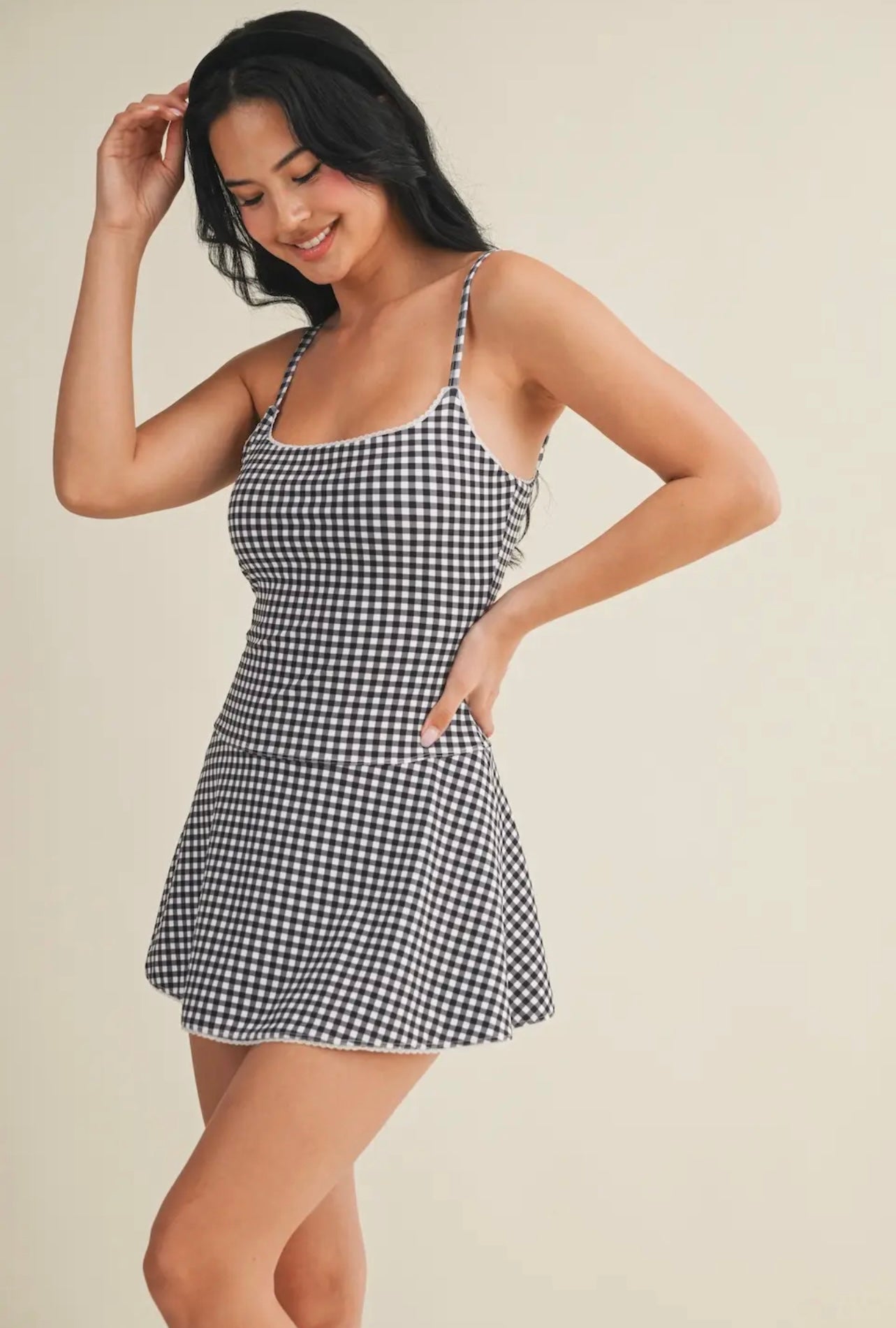 Gingham and Lace Activewear Dress  image 4