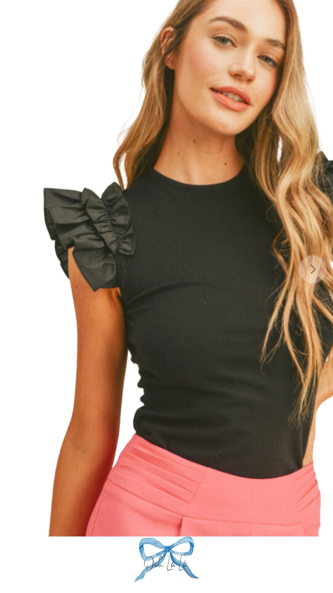 Black Ruffle Tank image 1