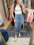 Asymmetric Denim Skirt image 0