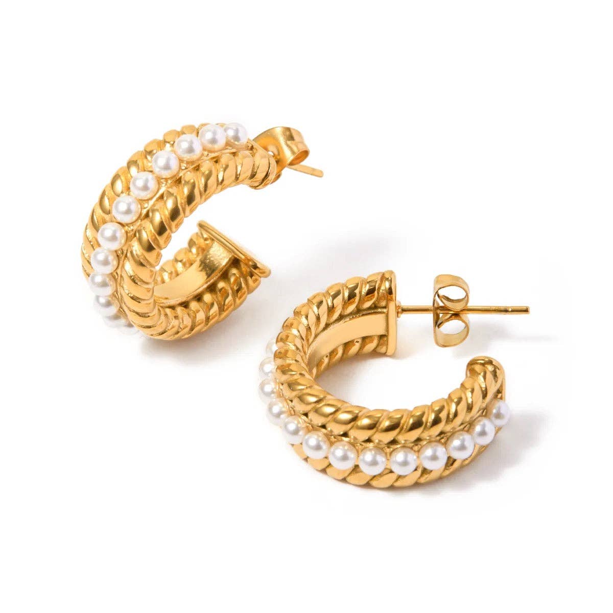 Pearl Mix Hoop Earrings