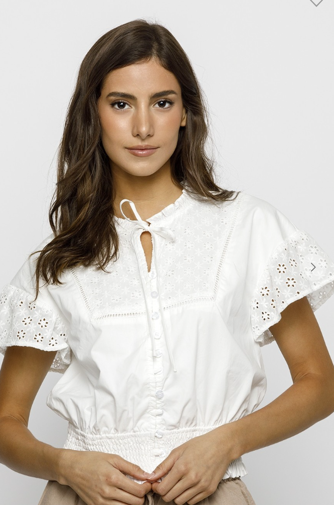 Solid Eyelet Blouse image 0