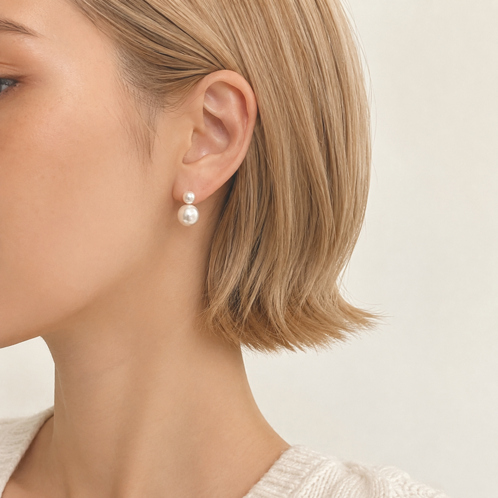 Classic Double Freshwater Pearl Earrings