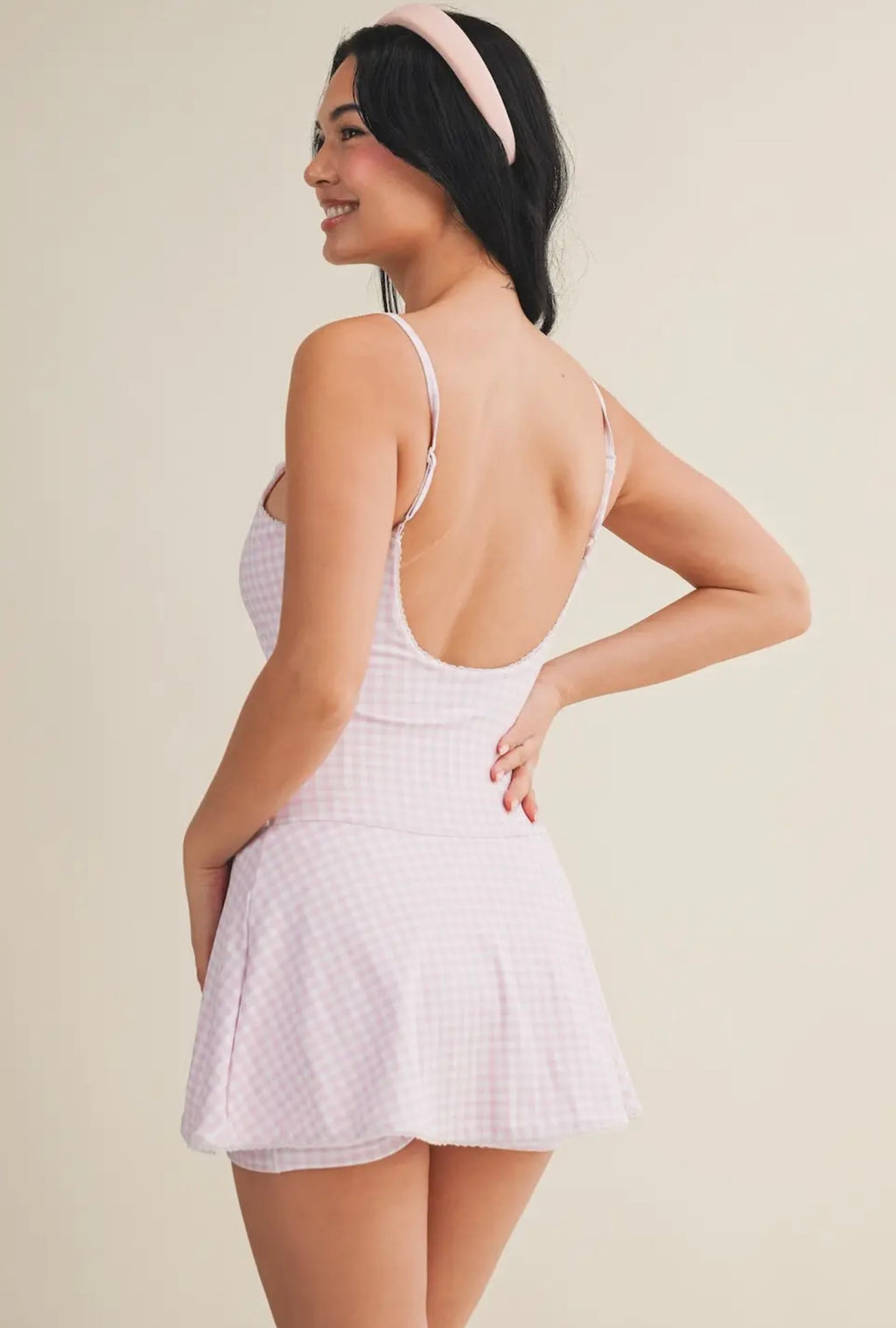 Gingham and Lace Activewear Dress  image 2