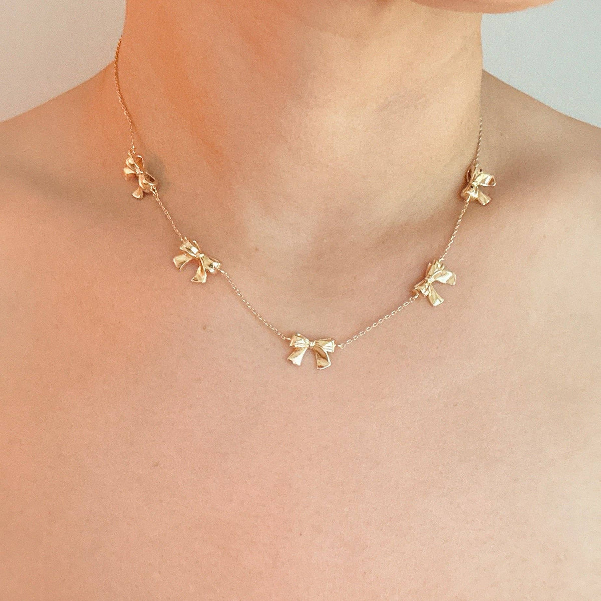 Gold Bow Necklace