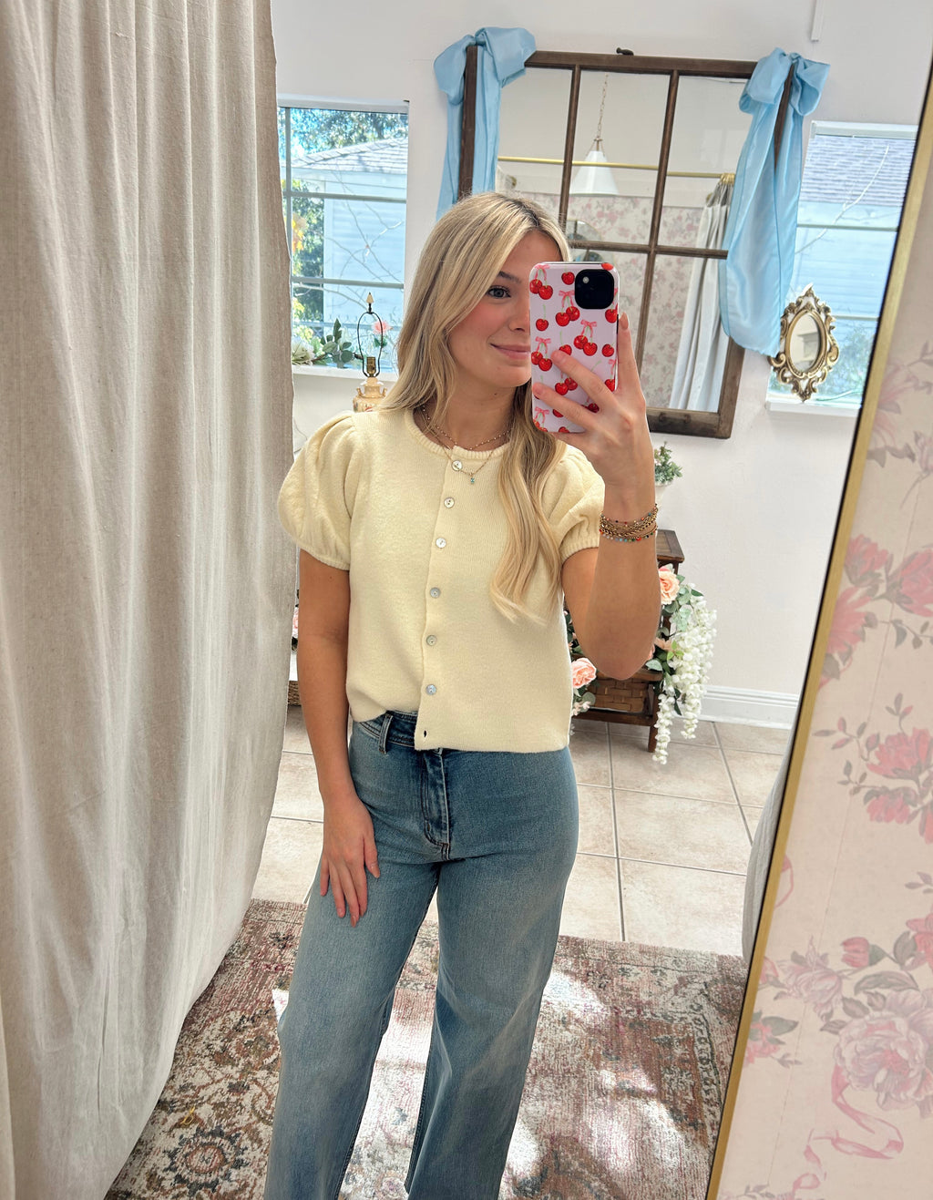 Yellow Puff Sleeve Top image 0