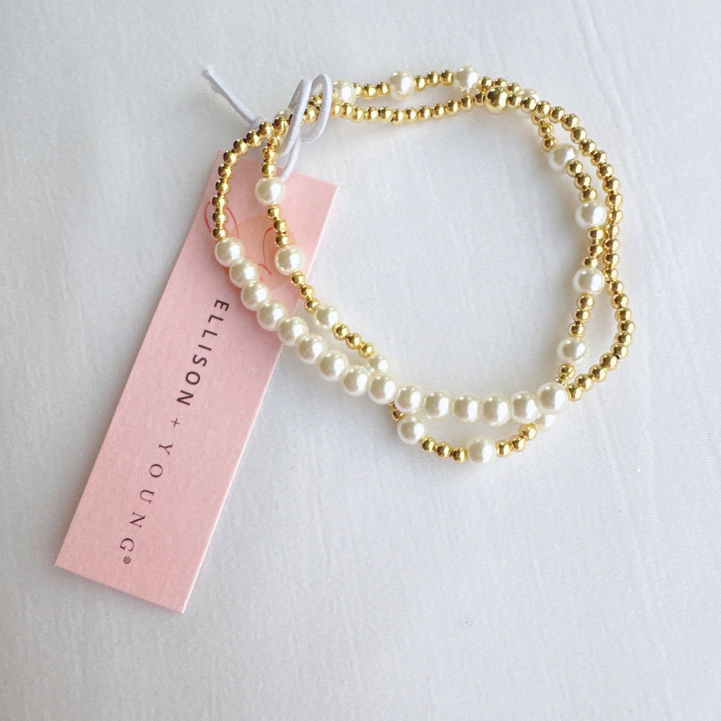 Pearls & Gold Bracelet Set