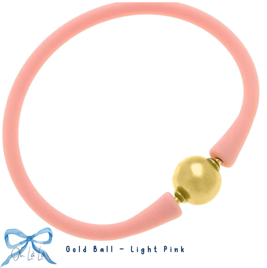 Bali 24K Gold Plated Ball Bead Silicone Bracelet image 9