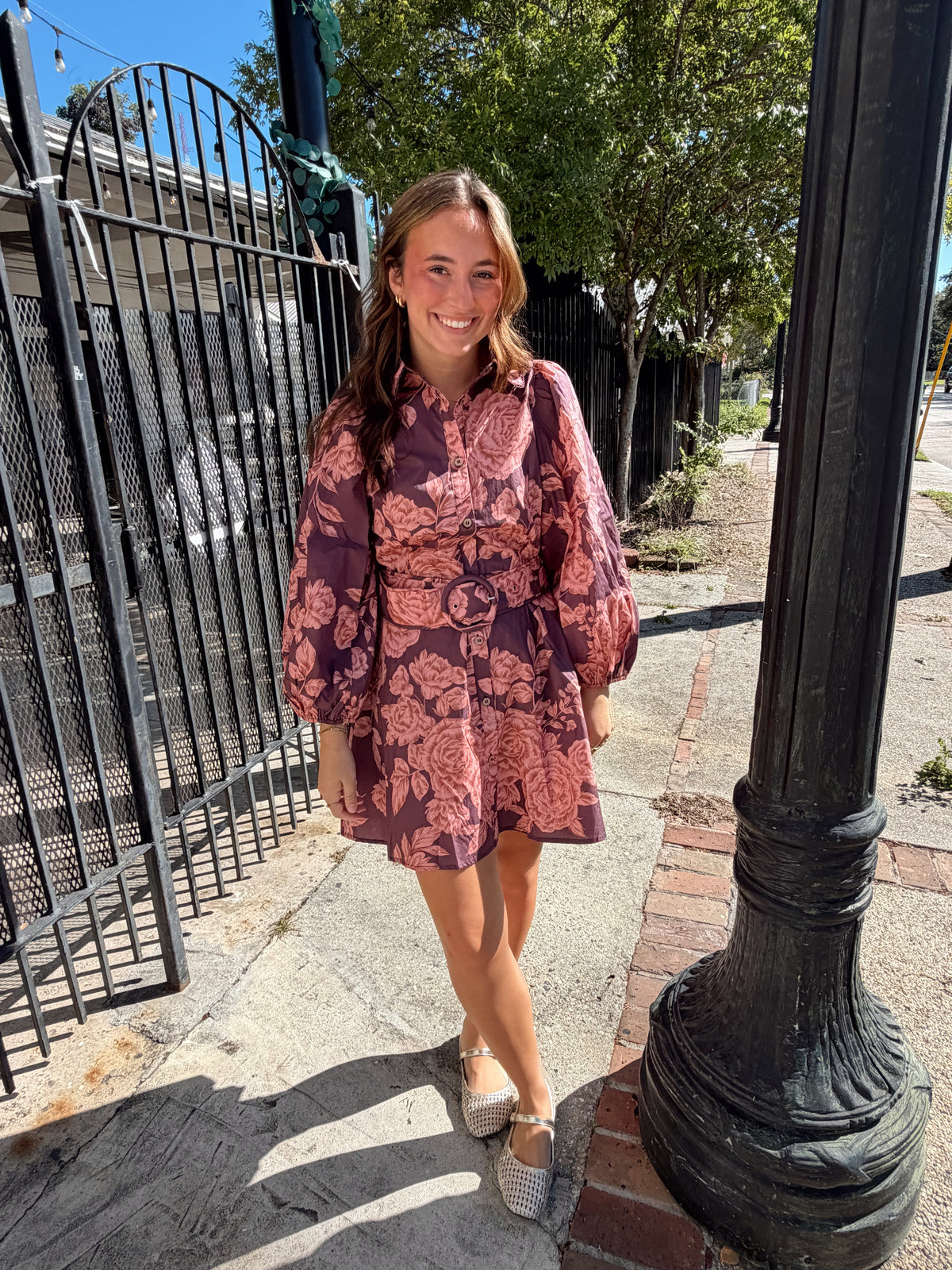 Sadie Floral Belted Mini Dress