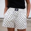White and Black Polka Dot Boxer Shorts