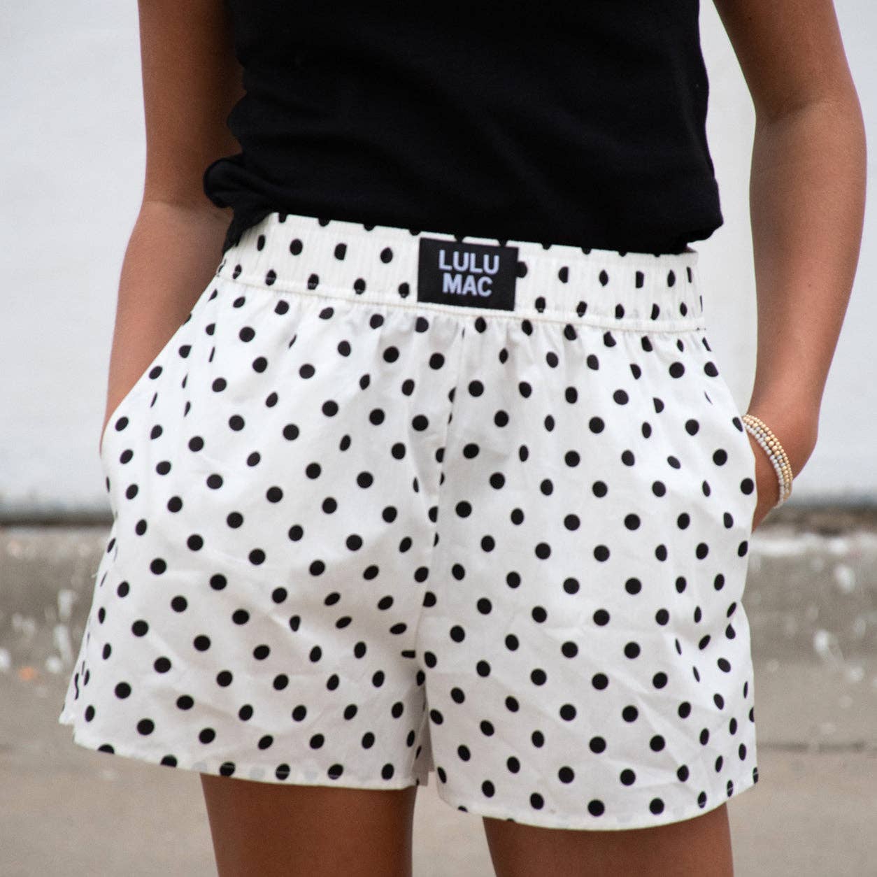White and Black Polka Dot Boxer Shorts