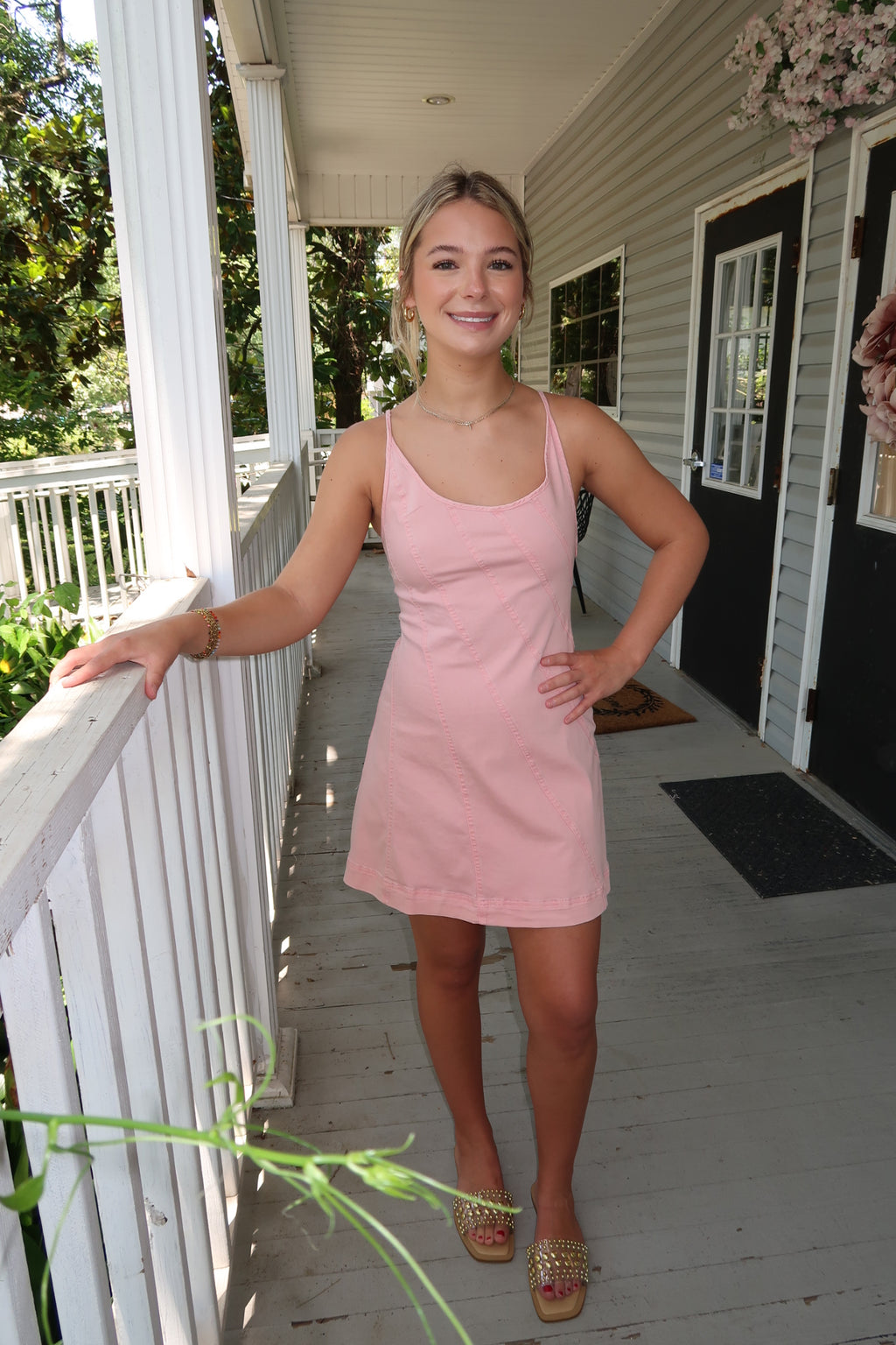 Pink Denim Dress image 0