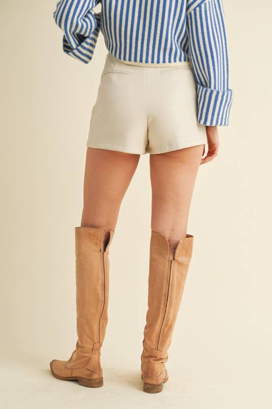 Faux Leather Skort