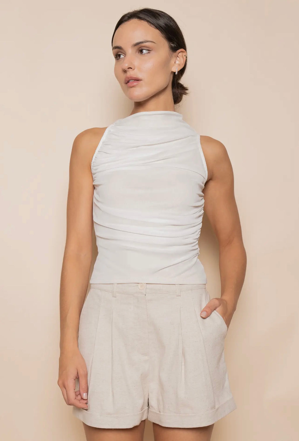 Ruched Mesh Tank Top image 2