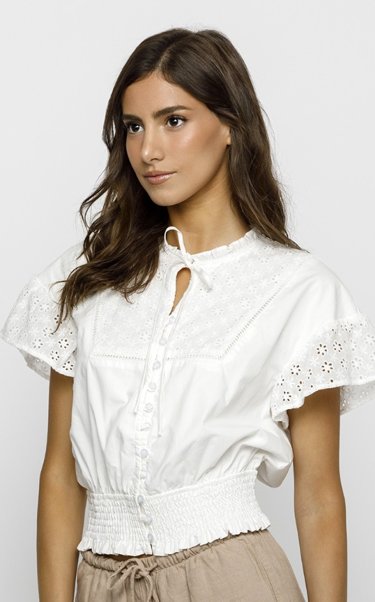 Solid Eyelet Blouse image 1