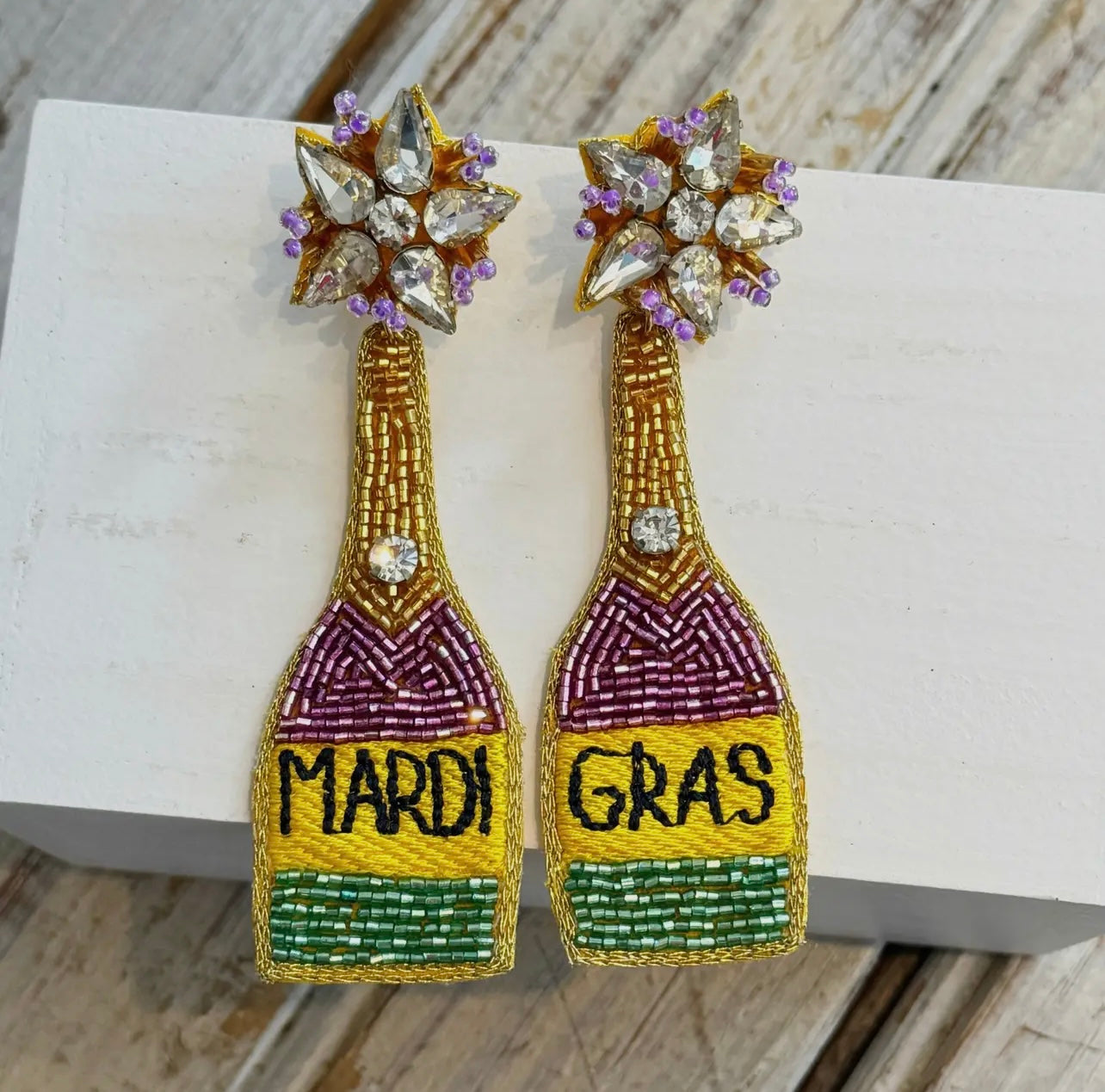 Mardi Gras Bottle Earrings  image 0
