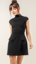 Chic Vintage Mock Neck Dress image 0