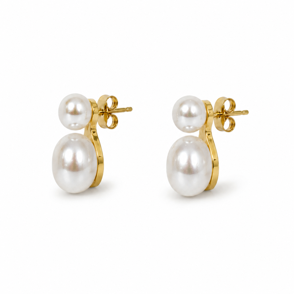 Classic Double Freshwater Pearl Earrings
