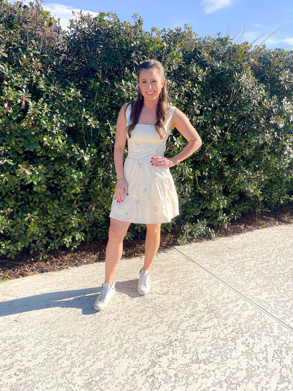 Floral Eyelet Mini Dress image 0