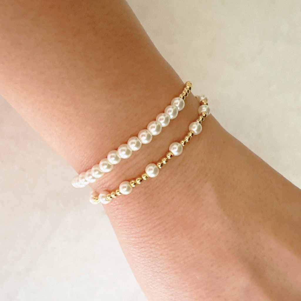 Pearls & Gold Bracelet Set
