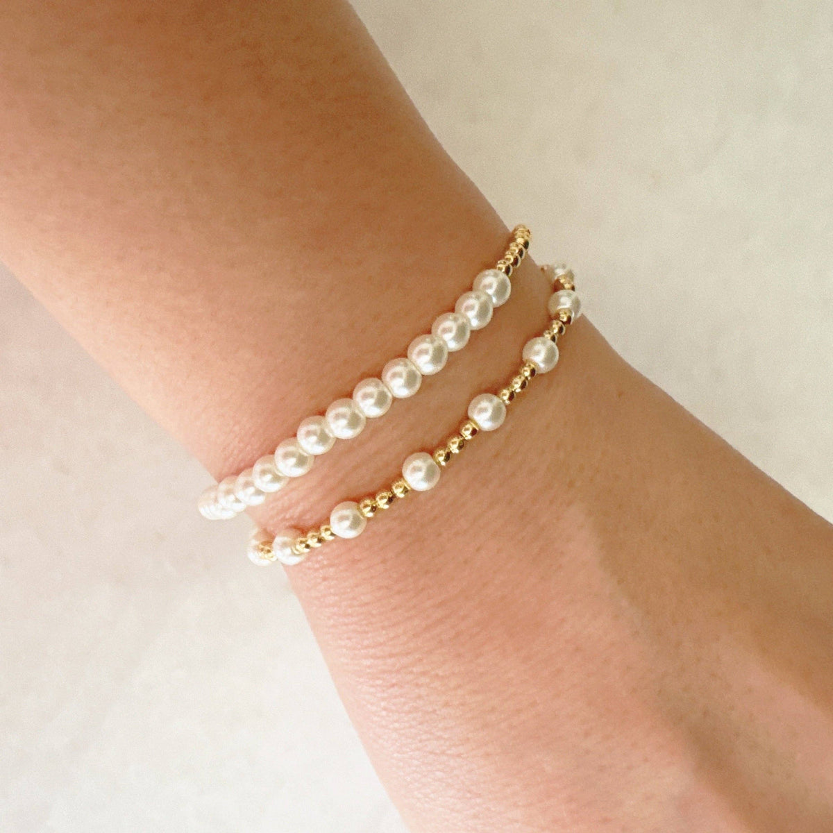 Pearls & Gold Bracelet Set