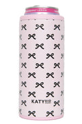 Pink Bow Slim Can Koozie