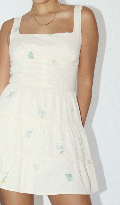 Floral Eyelet Mini Dress image 1