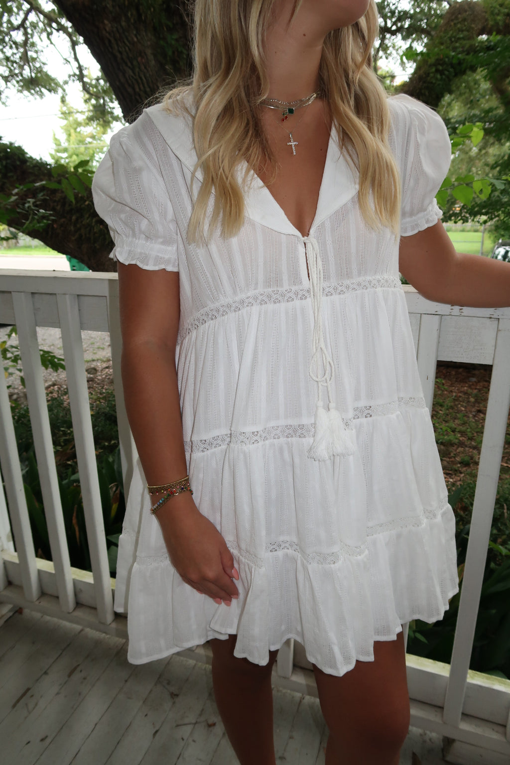Sailor Collar Embroidered Mini Dress image 2