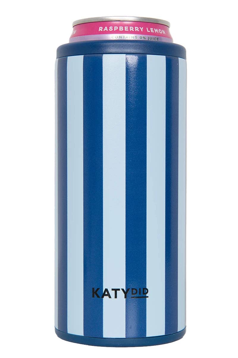 Light Blue and Navy Slim Can Koozie
